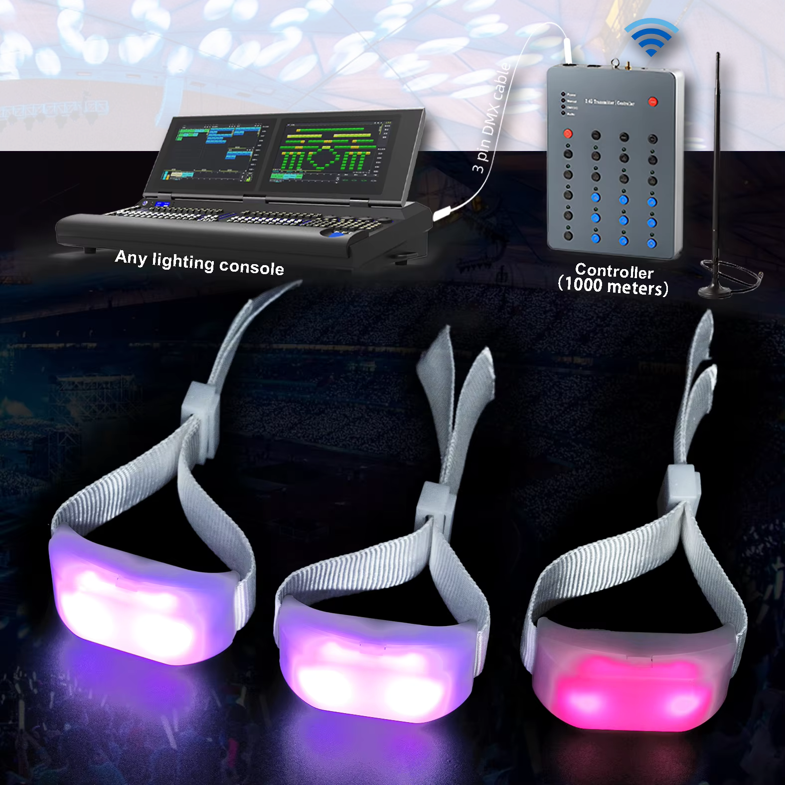 RF LED wristband and controller setup